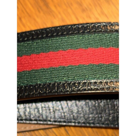 Gucci Red And Green Belt Designer Luxury Authentic Size 90 CM Leather And Canvas main image 7